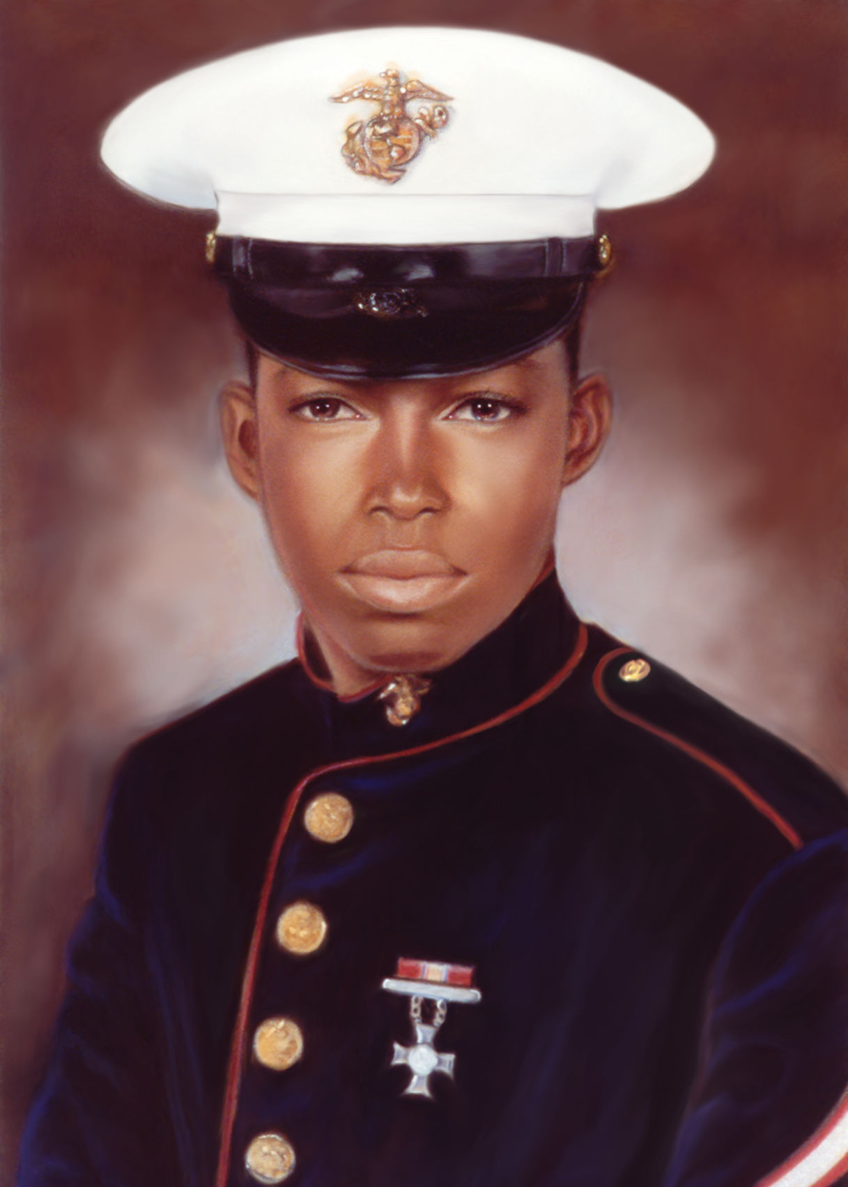 Portrait painting of Pfc. Ralph H. Johnson (copy)